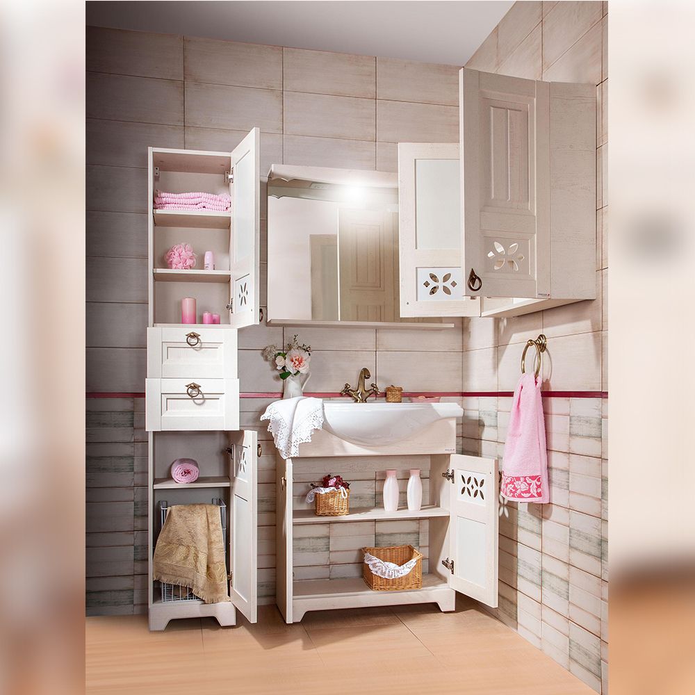 Комплект мебели для ванной Бриклаер КАНТРИ 80K, бежевый, артикул КАНТРИ 80K