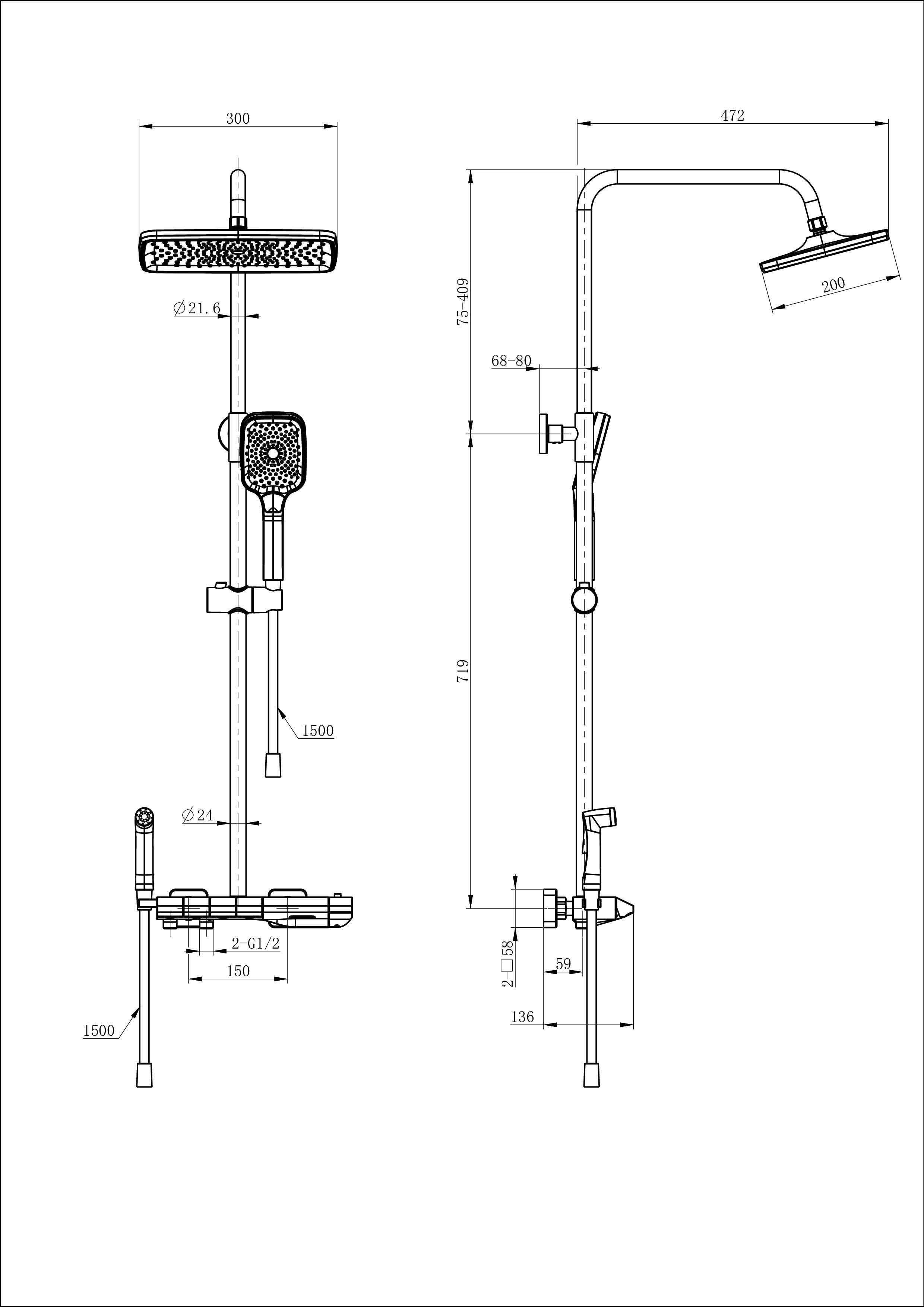 Душевая система с термостатом WONZON & WOGHAND, Белый матовый (WW-B4132-A-MW) Душевая система с термостатом WONZON & WOGHAND, Белый матовый (WW-B4132-A-MW)