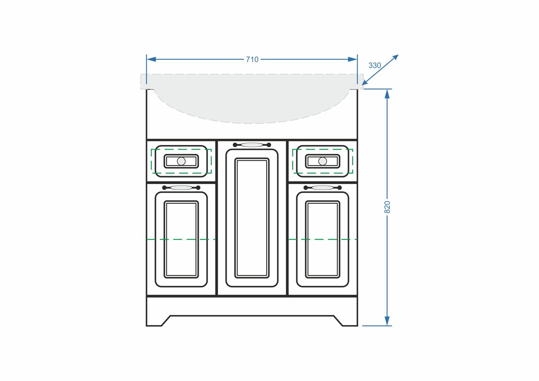Тумба "Кармела 75", ольха белая, Байкал 75