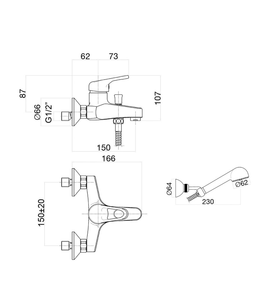 Смеситель для ванны Fiore MISTRAL 42CR1500, хром, артикул 42CR1500
