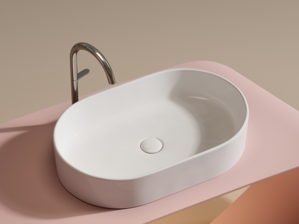 Умывальник чаша накладная овальная Элемент (Element) 608x385x122мм