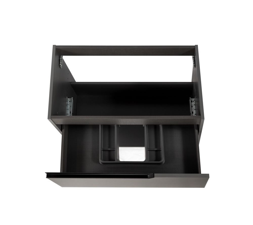 Visobath Eleven, тумба 80 см, 1 ящик и 1 открытая полка, цвет пепельный матовый лак (Ceniza), артикул 85602/Ceniza