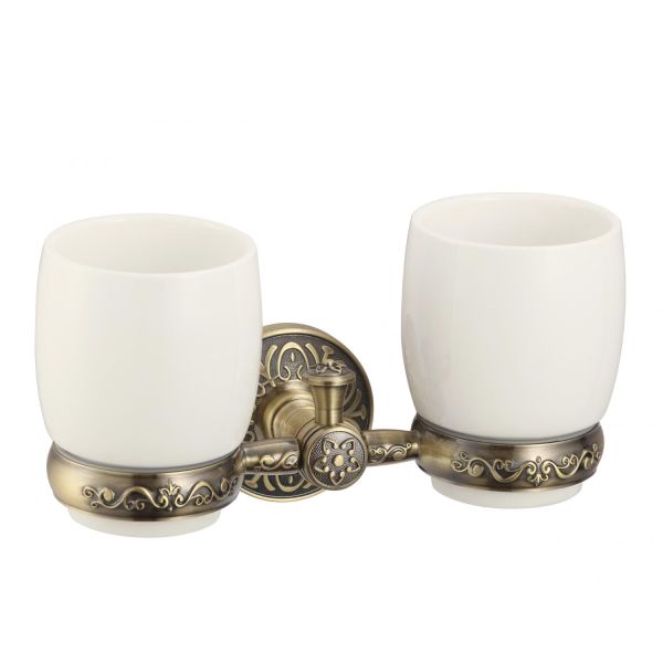 Стакан для ванной комнаты двойной Savol S-005868C, бронза