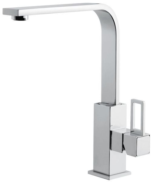 Emmevi Gea, однорычажный кухонный смеситель с поворотным изливом (излив 19,5 см), ручка со стержнем, без донного клапана, цвет хром