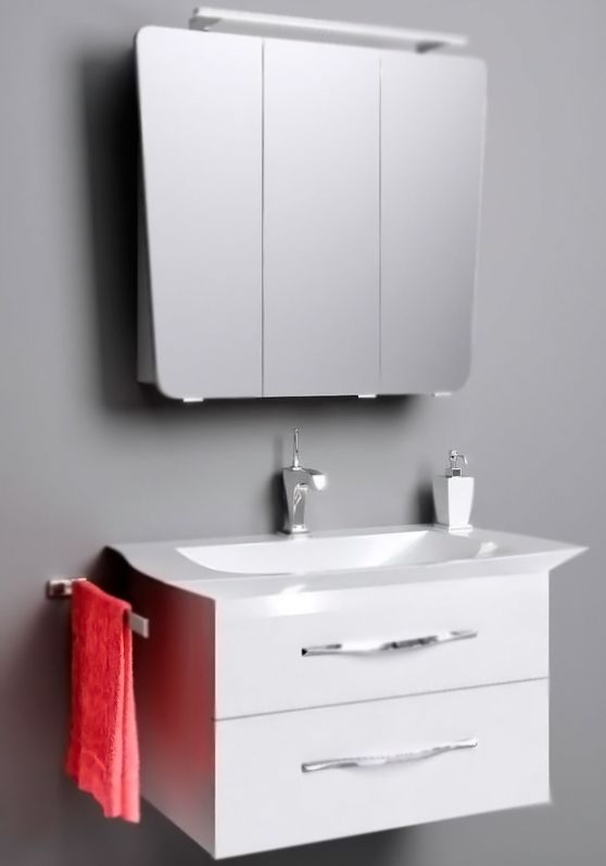 Тумба под раковину Aqwella 5 Stars Simphony 90 Sim.01.07/2/W подвесная Белая, артикул Sim.01.07/2/W