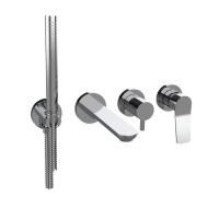 Bongio GIO2 Смеситель встроенный для ванны с ручной лейкой,излив 206 мм цвет: хром (со встраиваемой часть)