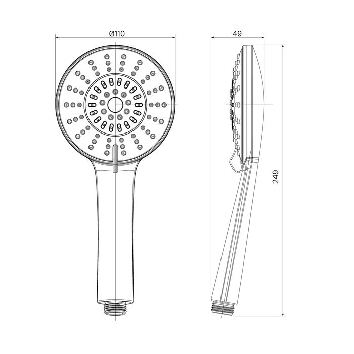 Лейка для душа Milardo 5F Ideal Spa (ILS5FCRM18), артикул ILS5FCRM18