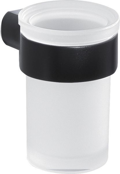 Gedy Pirenei, настенный стеклянный стакан, цвет черный матовый