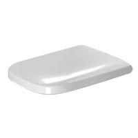 Сиденье для унитаза, Duravit, Happy D.2, с крышкой, ширина, мм-355, глубина, мм-410, высота, мм-30, тип шарниров-SoftClose, материал шарниров-нержавеющая сталь, цвет шарниров-хром, цвет-белый