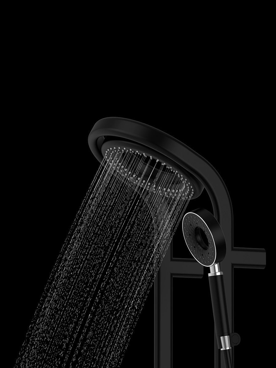 AQM 8004B Душевая система для душа с термостатом,  Черный