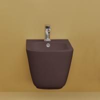 Kerasan Tribeca Биде подвесное 55см, c 1 отв под смеситель, c креплением WB9N, цвет: Borgogna matt