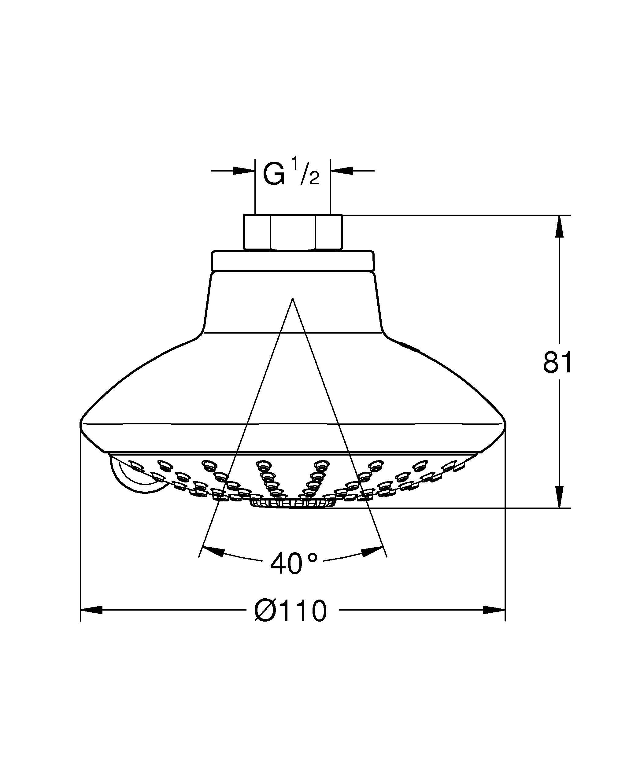 Верхний душ GROHE Euphoria, диаметр 110 мм, хром (27247001)