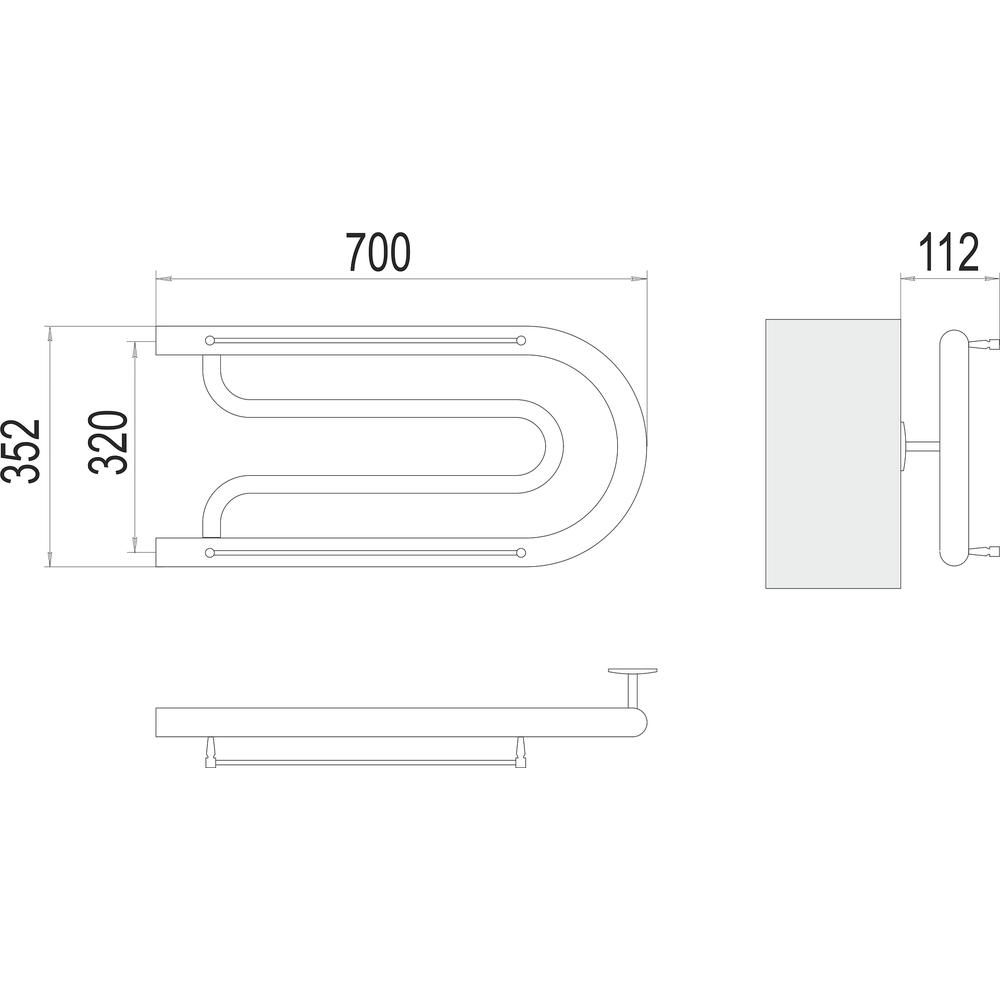 Полотенцесушитель водяной Terminus Фокстрот (1") БШ 320х70