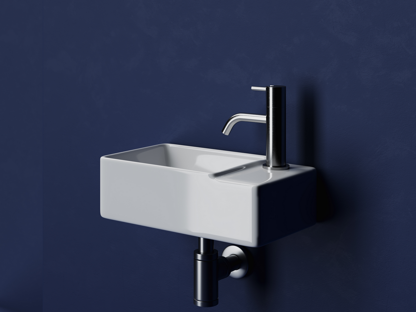 Умывальник подвесной прямоугольный (чаша слева, отверстие под смеситель справа) Элемент (Element) 395x220x125мм, артикул CN5045