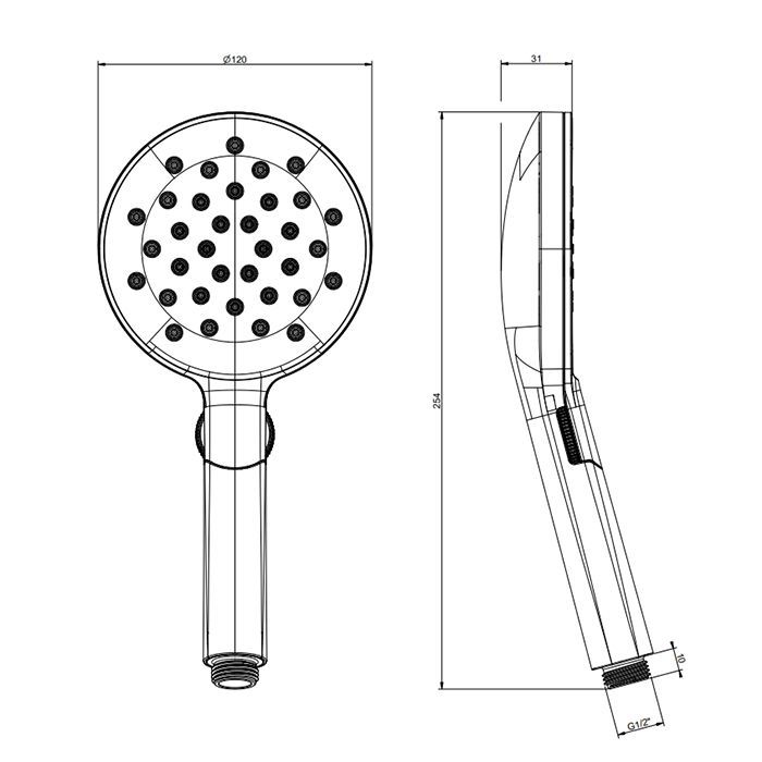 GESSI Ручной душ, 3 режима, с защитой от накипи, цвет Black Metal Brushed PVD