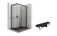 Душевой уголок Ambassador Queen Black 11011205R-ST2, прямоугольный, линейный трап, 120х80