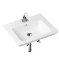 Комплект 5 в 1 Lavinia Boho Bathroom Sink 21510297, врезная фарфоровая раковина 60 см, смеситель, латунный сифон, донный клапан quick-clac, угловые вентили 2 шт.