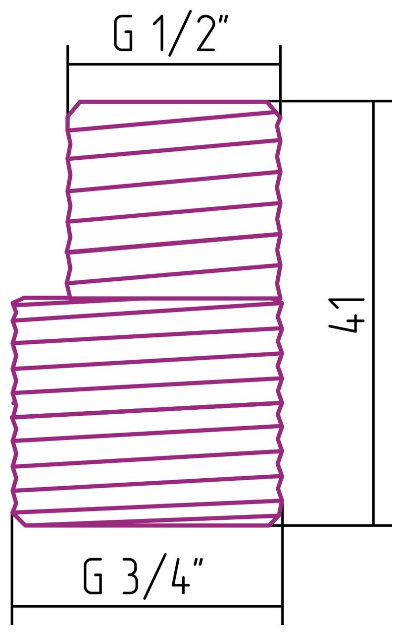 Комплект эксцентриков G 3/4" НР х G 1/2" НР / 2 шт (Без покрытия)
