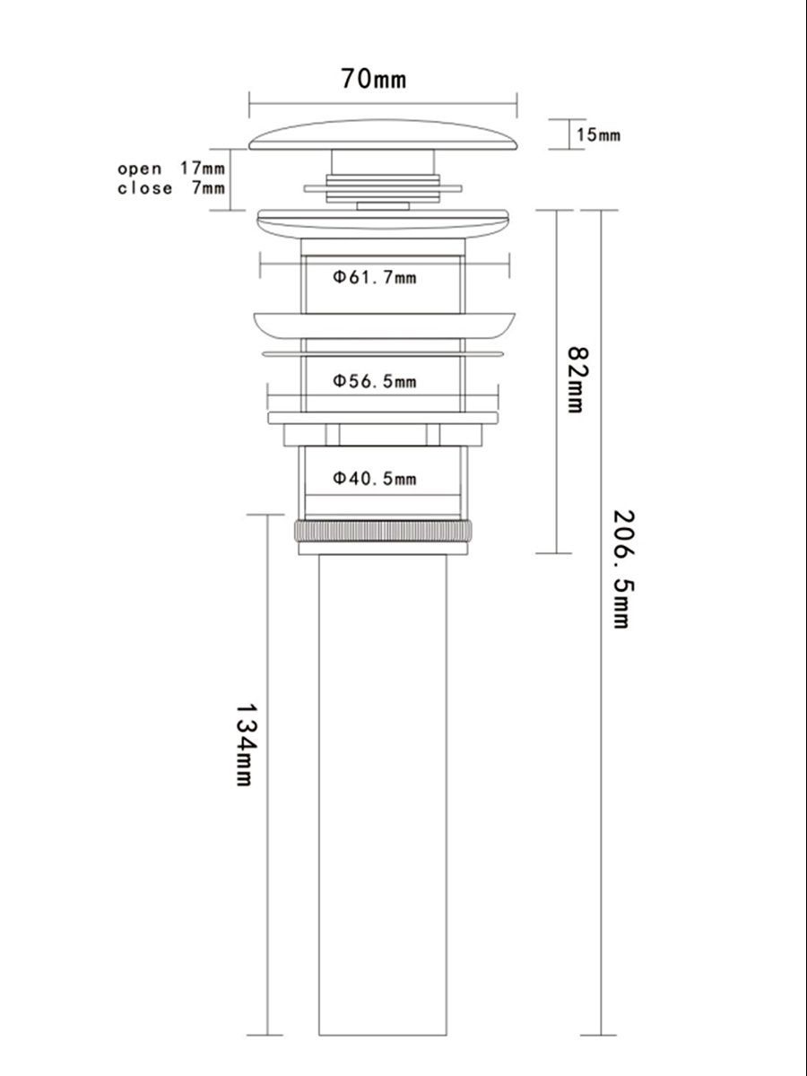 AQM7001-0- Донный клапан без перелива, хром AQM7001-0- Донный клапан без перелива, хром