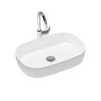 Комплект 2 в 1 Lavinia Boho Bathroom Sink Slim 21510195, накладная фарфоровая раковина 54 см, смеситель с донным клапаном