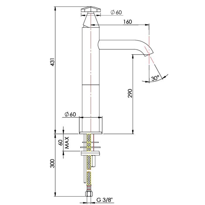 Nicolazzi Star  Смеситель  для раковины однорычажный, без донного клапана, излив 160мм, цвет хром