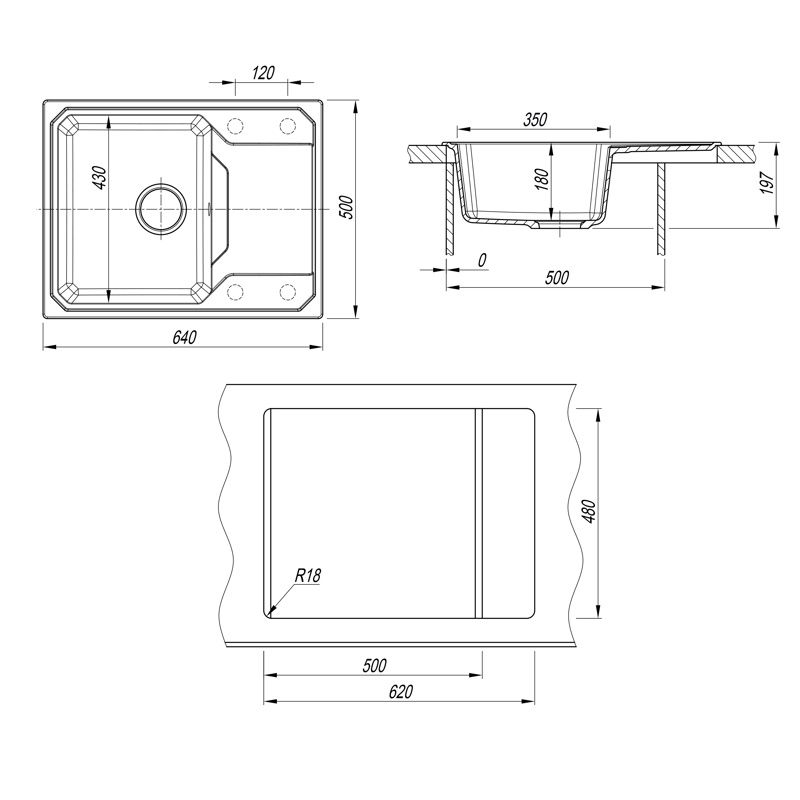 Кухонная мойка Dr. Gans КАРДИНАЛ 29.030.C0640.410, везувий, артикул 29.030.C0640.410