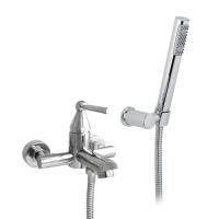 Nicolazz Torre Смеситель для ванны на 2 отверстия, настенный, с душевой лейкой, цвет: хром