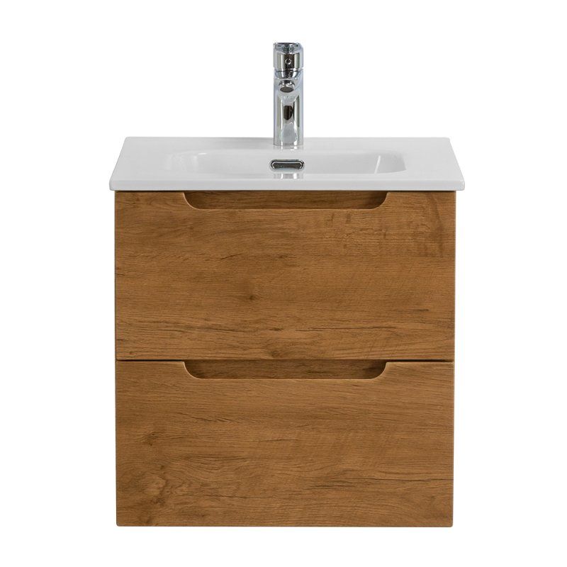 ETNA База под раковину подвесная с двумя выкатными ящиками, с доводчиками, Rovere Nature, 500x460x500, ETNA-500-2C-SO-RN, артикул ETNA-500-2C-SO-RN