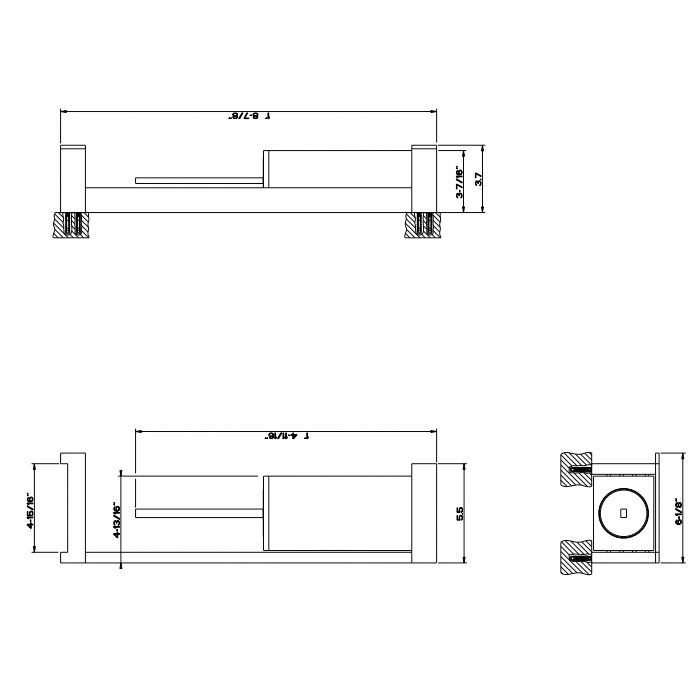 GESSI  INVERSO ACCESSORIES Стойка настенная с держателем для туалетной бумаги и ершиком черным, цвет: Brass Brushed PVD