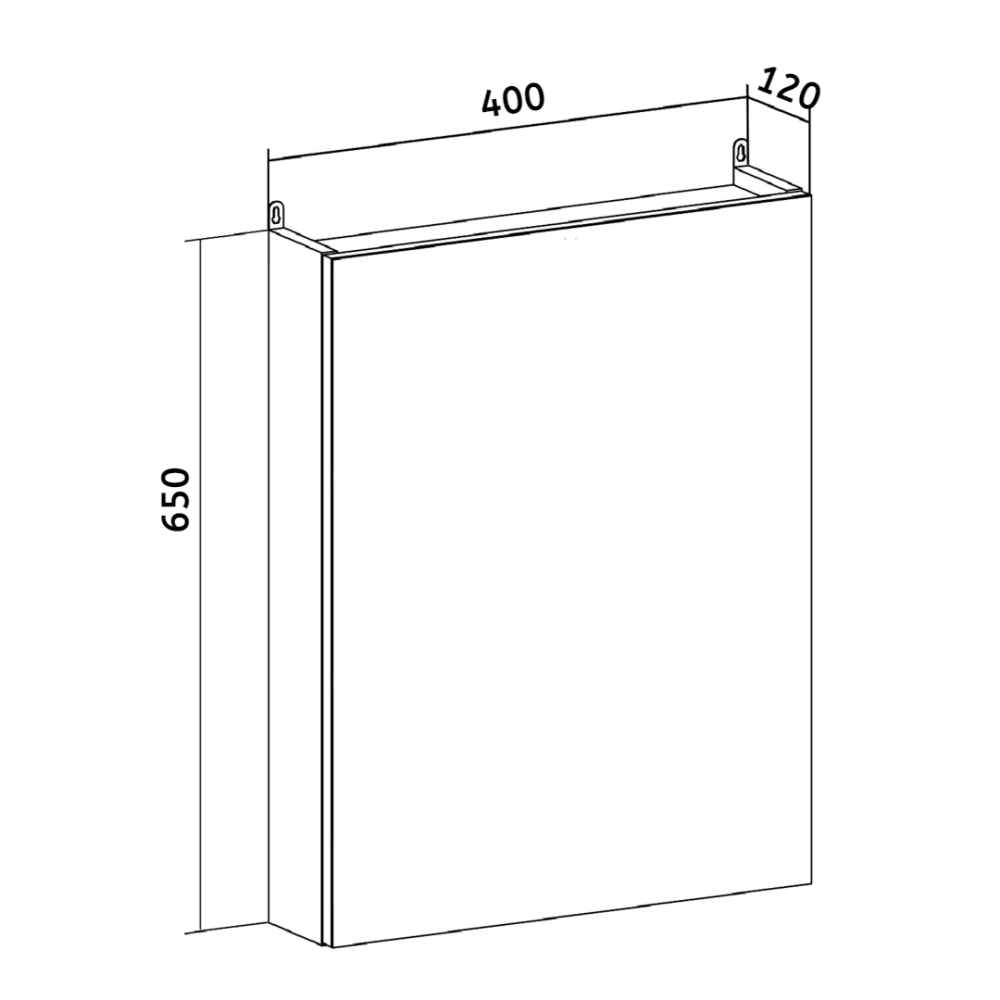 Зеркальный шкаф Runo графит Лада 40 (00-00001193), артикул 00-00001193