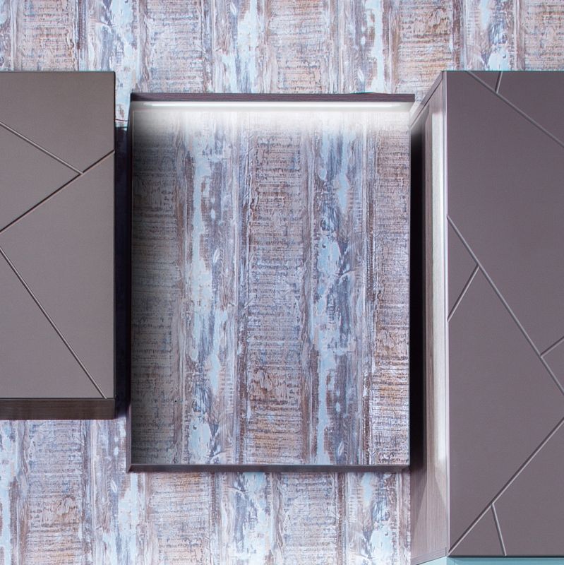 Зеркальный шкаф Бриклаер Кристалл 56 с подсветкой Ясень Анкор темный