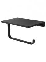 Держатель для туалетной бумаги с полкой WONZON & WOGHAND ECLIPSE, Черный (WW-9126-BL)