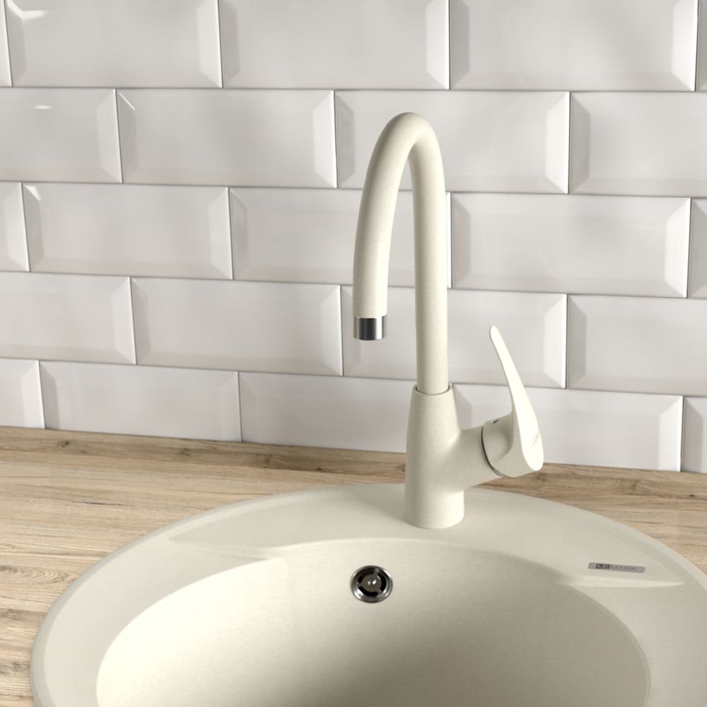 Смеситель для кухни Lemark LINARA с высоким поворотным изливом, цвет: жасмин (LM0405PJS), артикул LM0405PJS