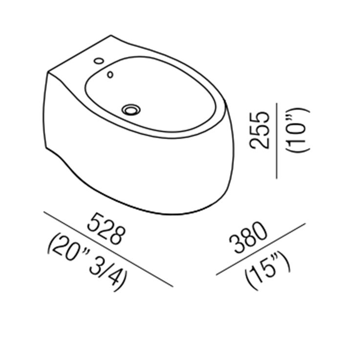 Agape Pear 2 Биде подвесное 38x52.8x25.5 см, цвет: bicolore Agape Pear 2 Биде подвесное 38x52.8x25.5 см, цвет: bicolore