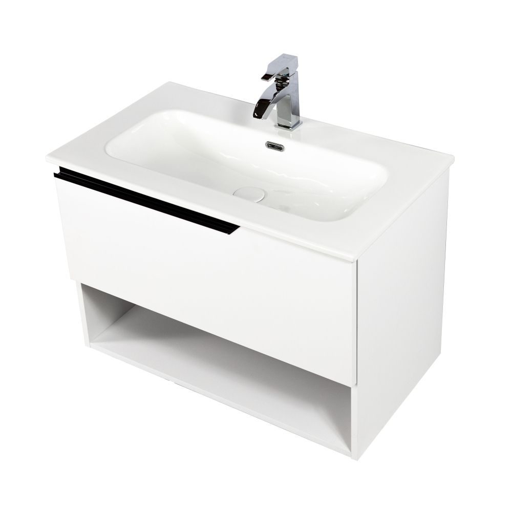 Комплект мебели Visobath Eleven, 1000 мм левый, цвет белый матовый лак (B-Ada), артикул 85606/B-Ada/EL