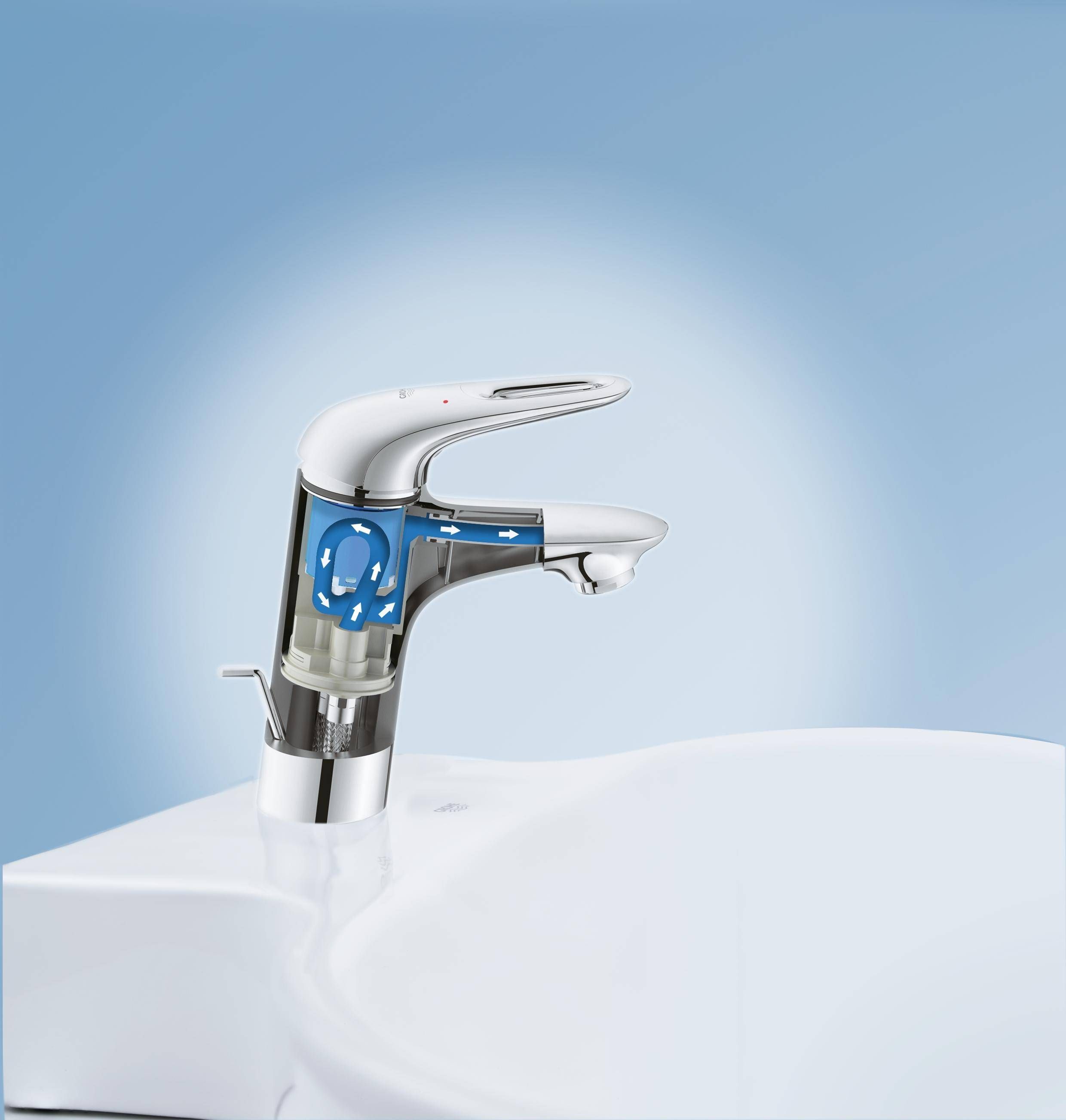 Смеситель для раковины GROHE Eurostyle с донным клапаном, хром (23564003) Смеситель для раковины GROHE Eurostyle с донным клапаном, хром (23564003)