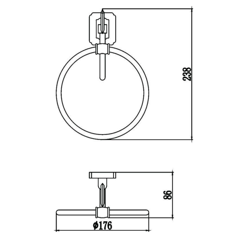 Полотенцедержатель Savol S-006460, бронза