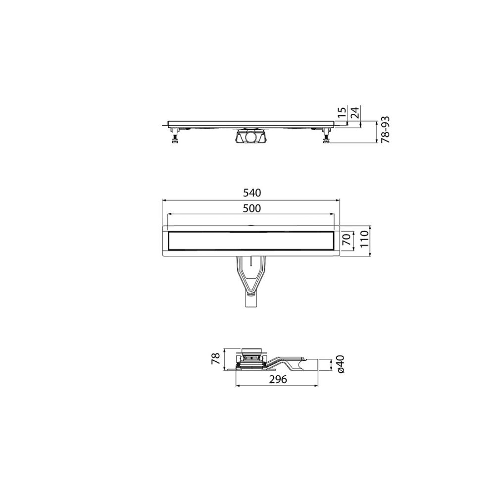 Лоток душевой, сифон 360, комбинированный затвор, двухсторонняя решетка, 500мм, хром, IDDIS, 975B5SB00DZ, артикул 975B5SB00DZ