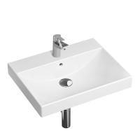 Комплект 4 в 1 Lavinia Boho Bathroom Sink 21510268, врезная фарфоровая раковина 60 см, смеситель, латунный сифон, донный клапан quick-clac