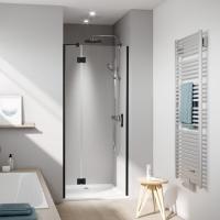 Kermi LIGA  Дверь в нишу  c непод.сегментом  LI SFL 900x2000,  Schwarz Soft+прозрачное стекло с Kermiclean Kermi LIGA  Дверь в нишу  c непод.сегментом  LI SFL 900x2000,  Schwarz Soft+прозрачное стекло с Kermiclean