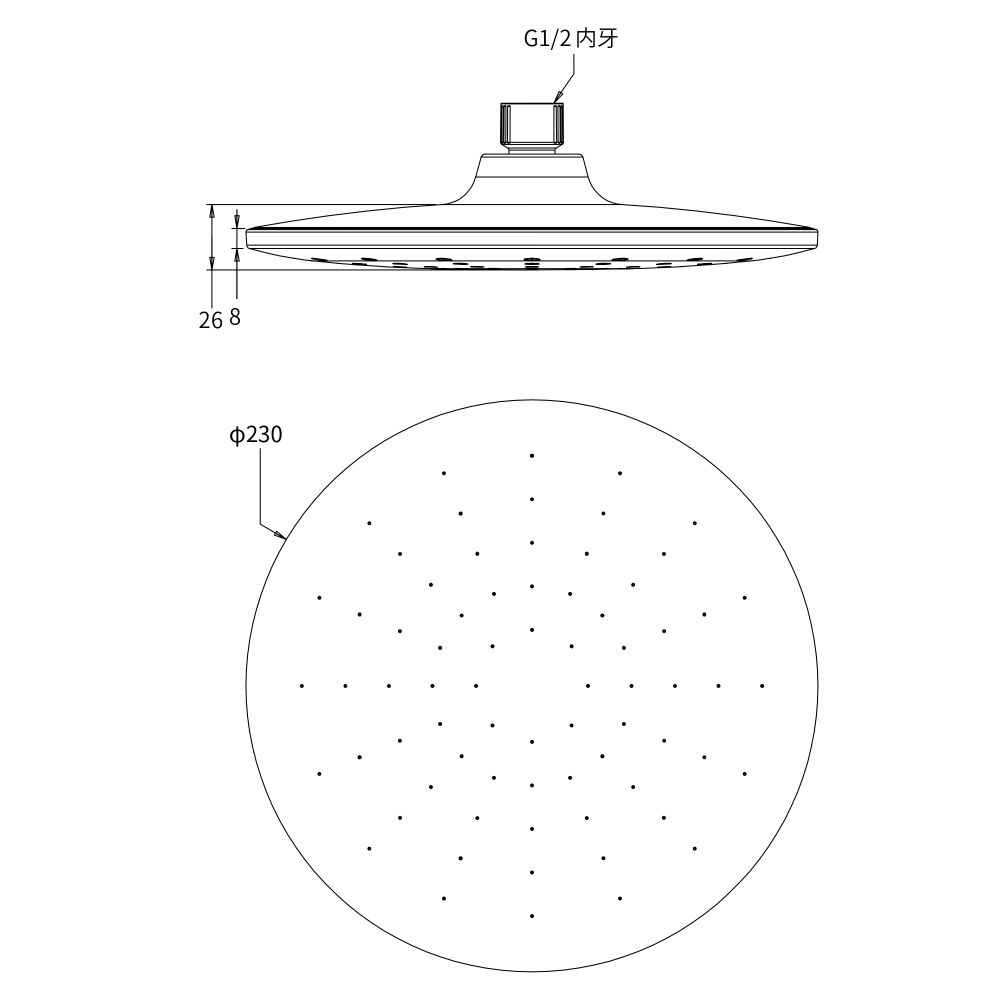 Верхний душ Savol SK-DP13, хром, артикул SK-DP13