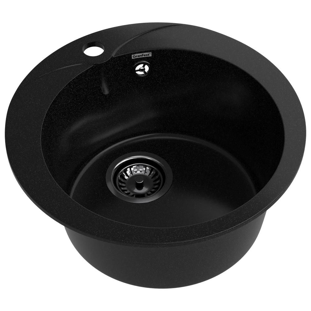 Кухонная мойка GranFest RONDO 480, черный, артикул R-480 черный