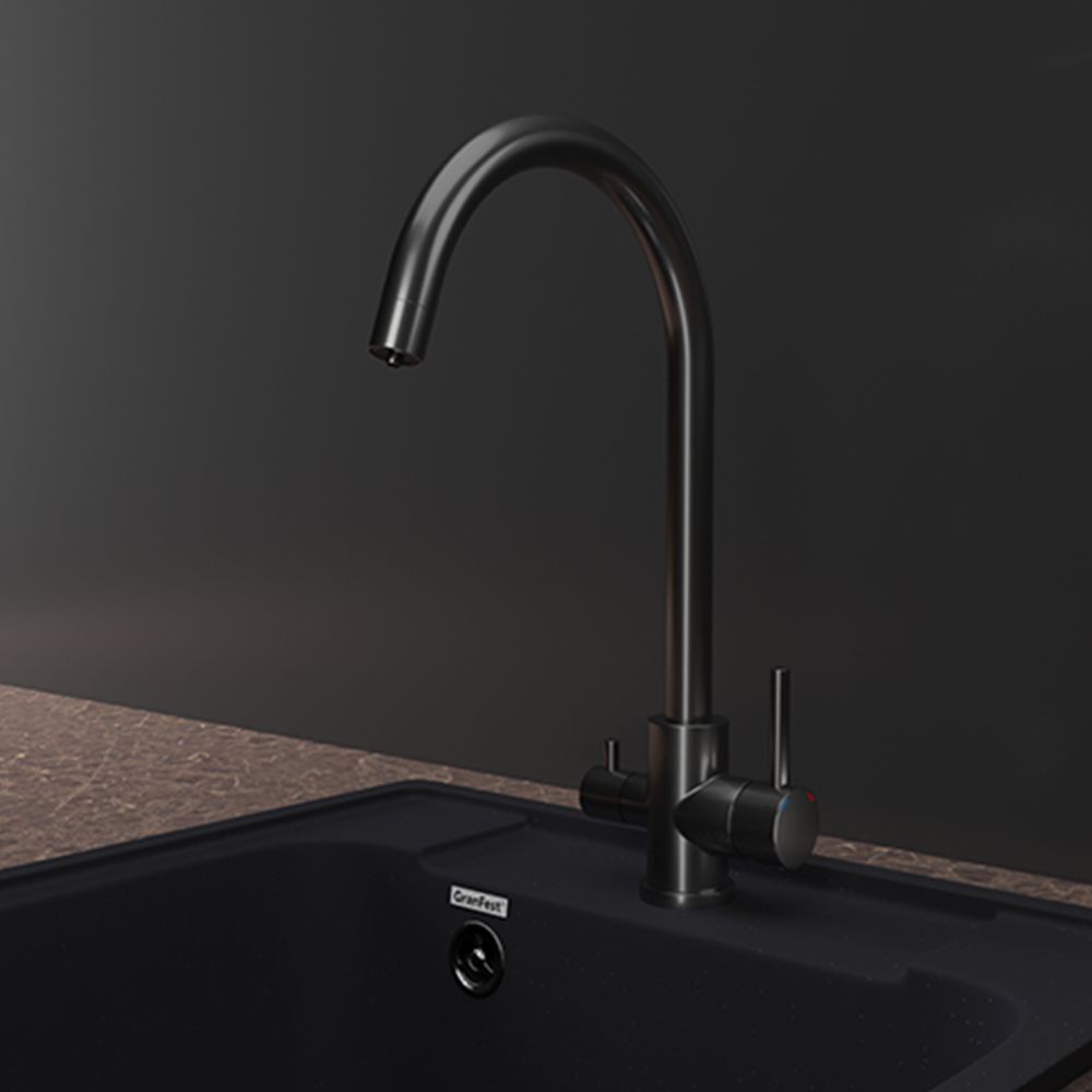 Смеситель для кухни с подключением фильтра GranFest Z-5420, графит