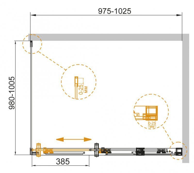 Душевой уголок CEZARES DUET-SOFT-A-1