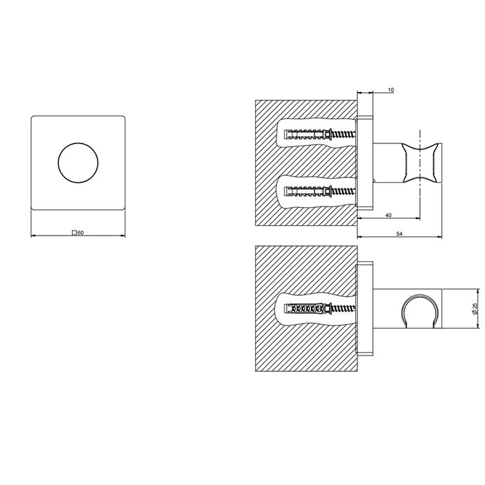 GESSI Rilievo Держатель неподвижный для душевой лейки., цвет: хром
