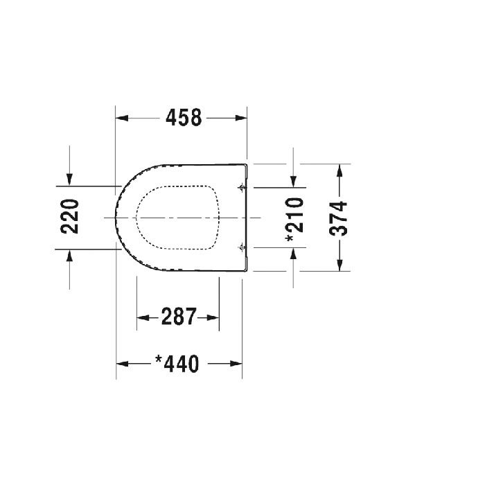 Сиденье для унитаза, Duravit, ME by Starck, с крышкой, ширина, мм-370, глубина, мм-440, высота, мм-30, тип шарниров-без SoftClose, материал шарниров-нержавеющая сталь, цвет шарниров-нержавеющая сталь, цвет-белый, артикул 0020010000