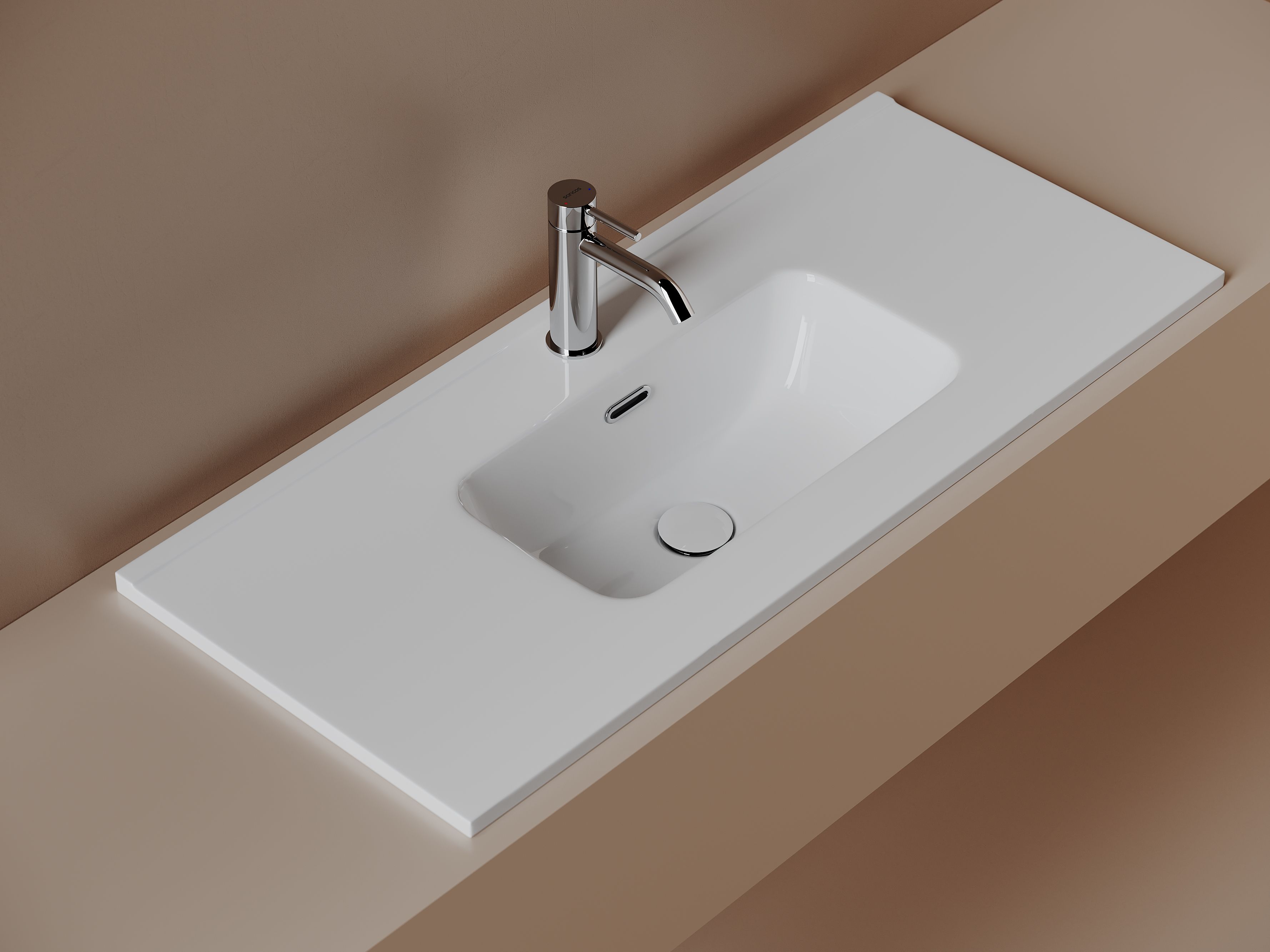 CN7030 Раковина мебельная накладная Компакт (Compact) 910x395x170, цвет белый, артикул CN7030