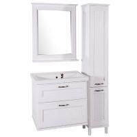 Тумба под раковину ASB-Woodline Прато 70 подвесная Белый патина серебро