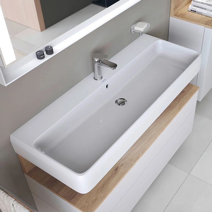 Duravit  Qatego Раковина накладная/подвесная 1200х470х125 мм, с 1 отв под смеситель, цвет белый
