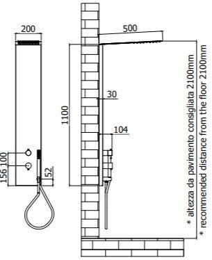 Душевая панель Paffoni Beta ZCOL672CR